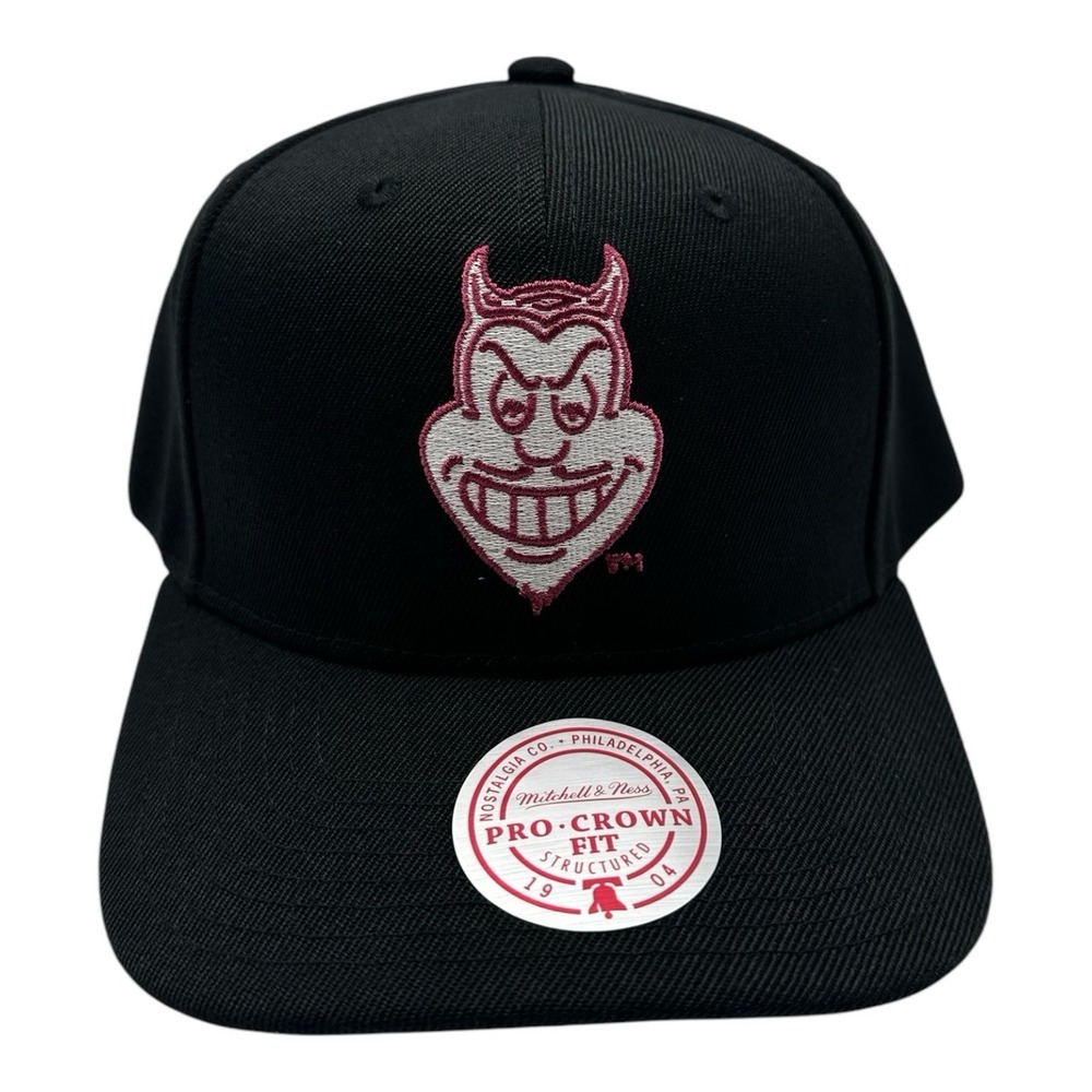 Mitchell & Ness Arizona State Sun Devils Hat Cap Snapback Pro Crown Fit‎ Black